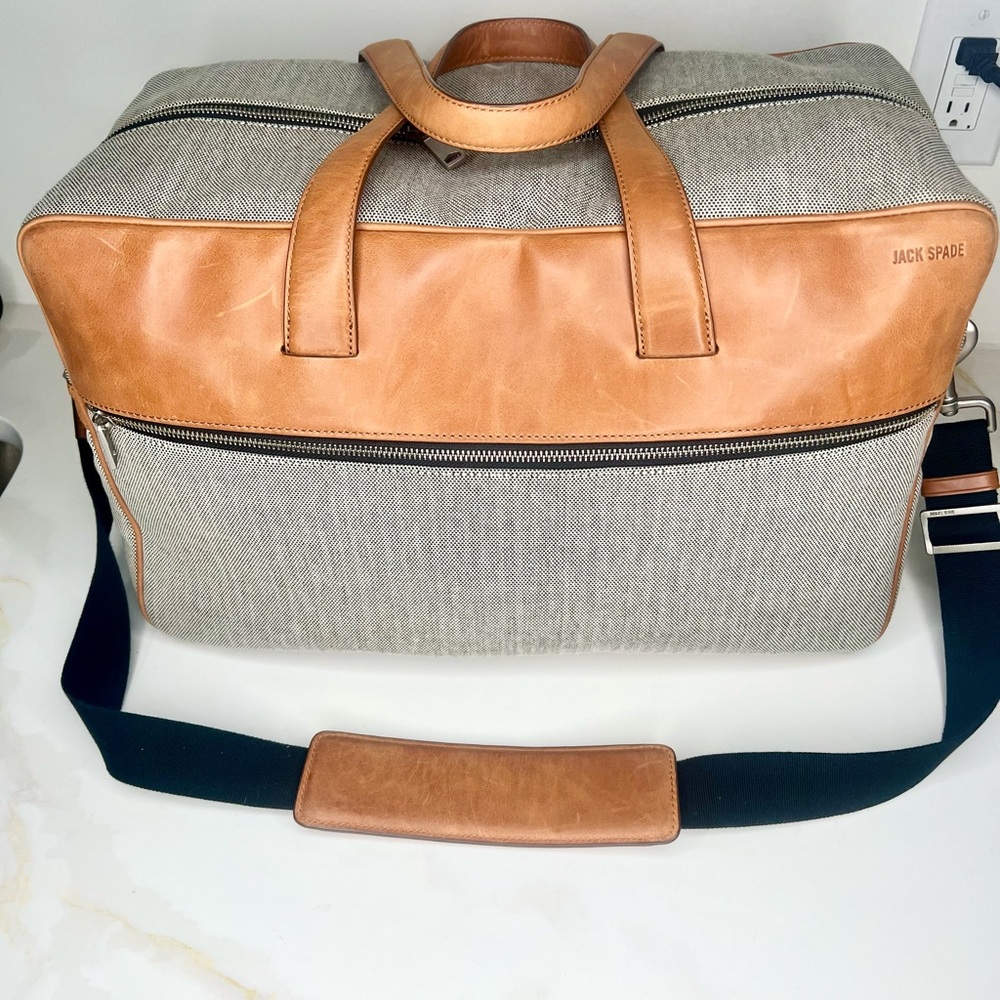 Jack Spade Brown and Gray Duffel Bag